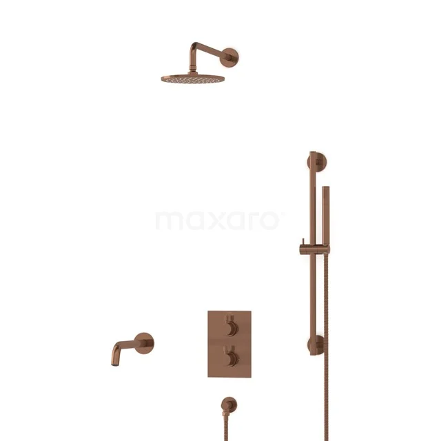 Radius Built-in Bath tap with rain shower | Copper Thermostatic DIK55-00025