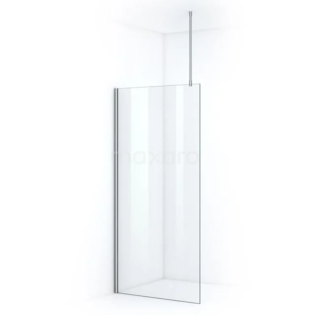 Pearl Walk-in shower | 100 cm Chrome Clear glass Fixed wall IPA10700C Glass shower screen with aluminium profile, clear glass, minimalist design, ideal for a modern bathroom style.