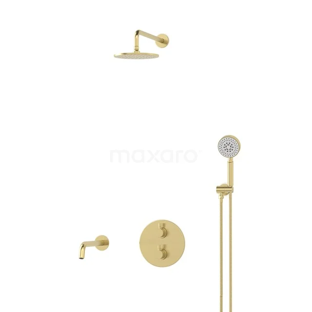 Radius Built-in Bath tap with rain shower | Light gold | Thermostatic DIL55-00062