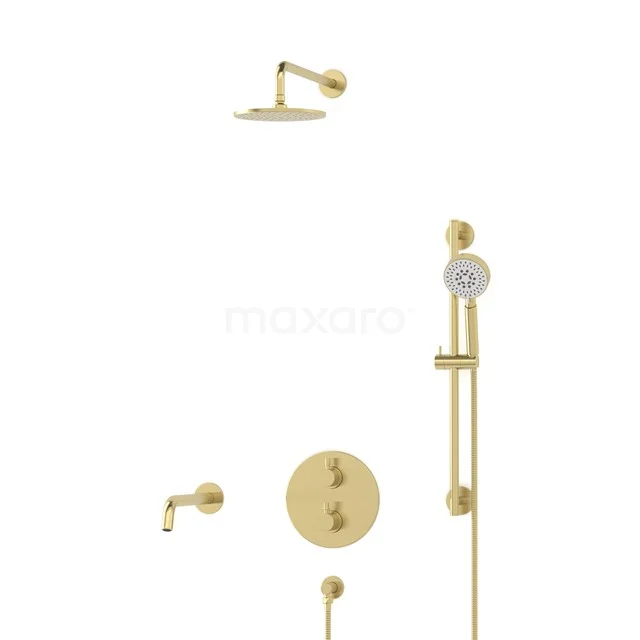 Radius Built-in Bath tap with rain shower | Light gold | Thermostatic DIL55-00086