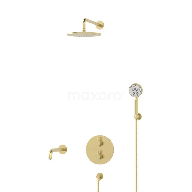 Radius Built-in Bath tap with rain shower | Light gold | Thermostatic DIL55-00112