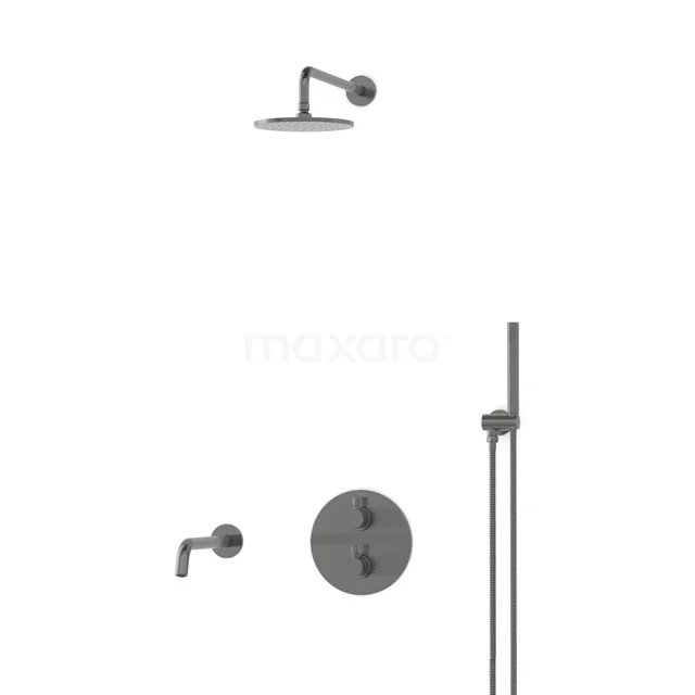 Radius Built-in Bath tap with rain shower | Black metal Thermostatic DIM55-00002