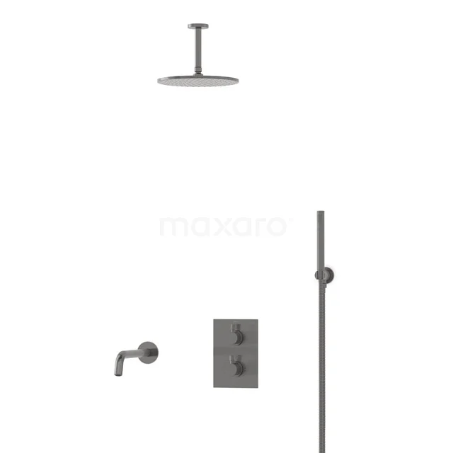 Radius Built-in Bath tap with rain shower | Black metal Thermostatic DIM55-00021