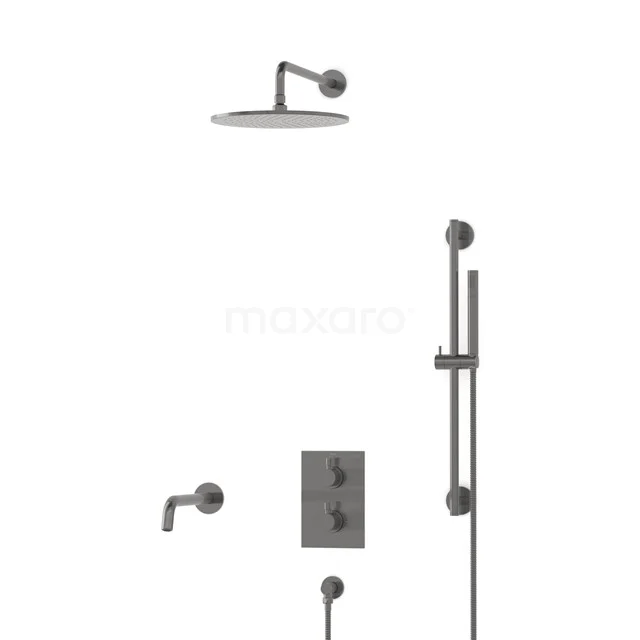 Radius Built-in Bath tap with rain shower | Black metal Thermostatic DIM55-00029