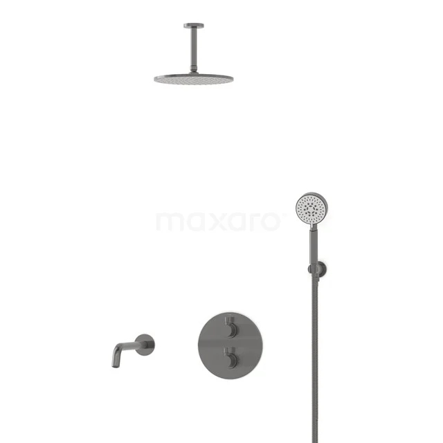 Radius Built-in Bath tap with rain shower | Black metal Thermostatic DIM55-00082