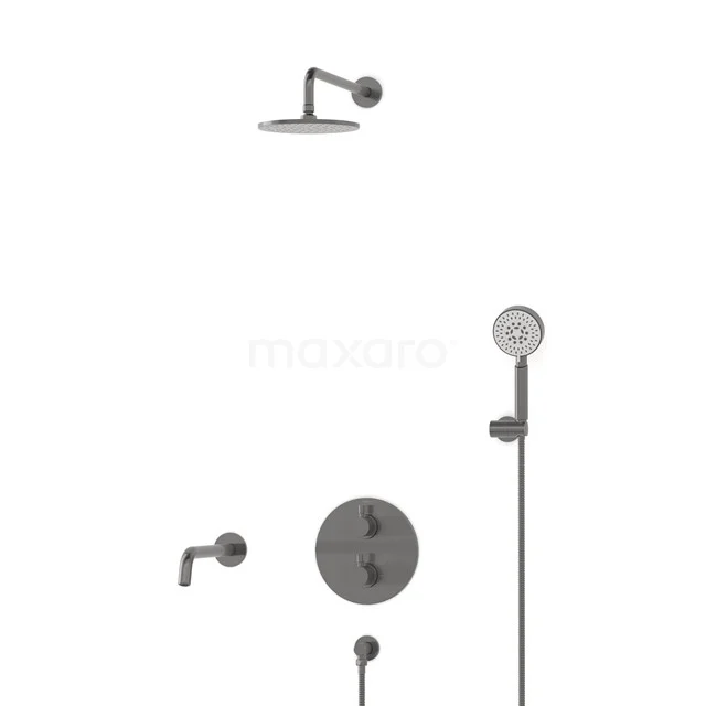Radius Built-in Bath tap with rain shower | Black metal Thermostatic DIM55-00098