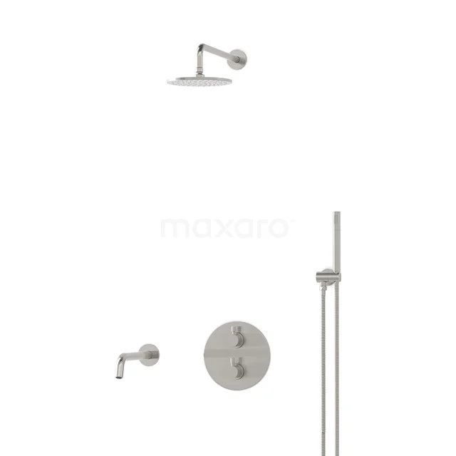 Radius Built-in Bath tap with rain shower | Stainless steel Thermostatic DIR55-00002