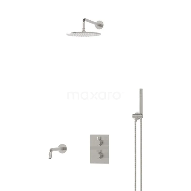Radius Built-in Bath tap with rain shower | Stainless steel Thermostatic DIR55-00003