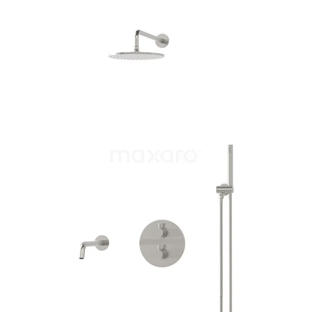 Radius Built-in Bath tap with rain shower | Stainless steel Thermostatic DIR55-00004