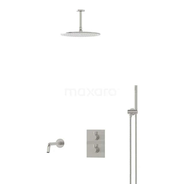 Radius Built-in Bath tap with rain shower | Stainless steel Thermostatic DIR55-00011