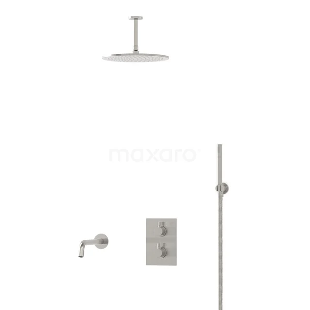 Radius Built-in Bath tap with rain shower | Stainless steel Thermostatic DIR55-00023