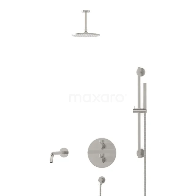 Radius Built-in Bath tap with rain shower | Stainless steel Thermostatic DIR55-00032