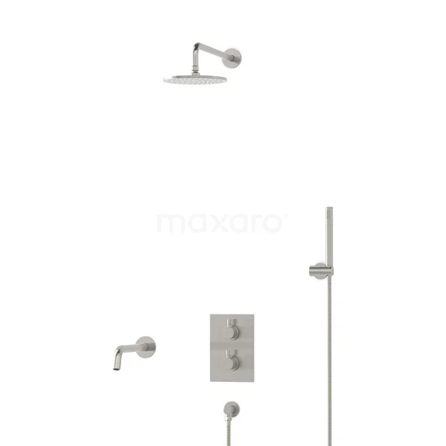 Radius Built-in Bath tap with rain shower | Stainless steel Thermostatic DIR55-00037