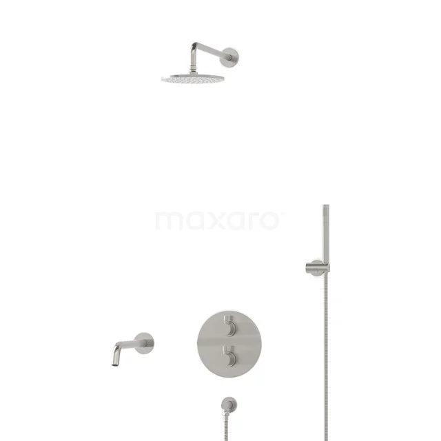 Radius Built-in Bath tap with rain shower | Stainless steel Thermostatic DIR55-00038