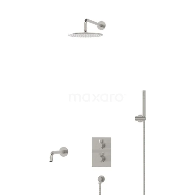 Radius Built-in Bath tap with rain shower | Stainless steel Thermostatic DIR55-00039