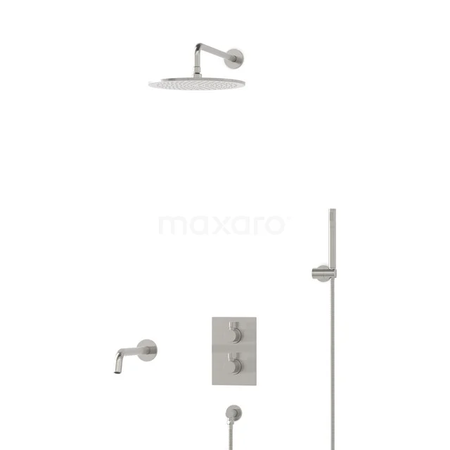 Radius Built-in Bath tap with rain shower | Stainless steel Thermostatic DIR55-00041