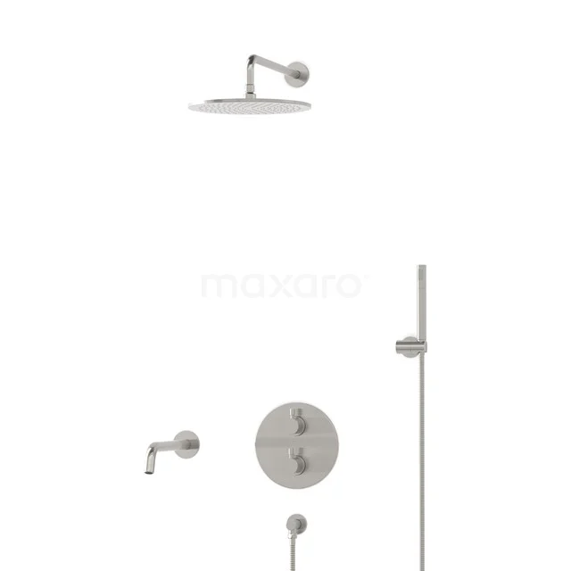 Radius Built-in Bath tap with rain shower | Stainless steel Thermostatic DIR55-00042