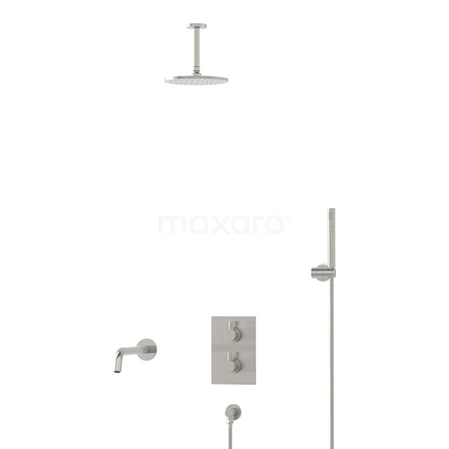 Radius Built-in Bath tap with rain shower | Stainless steel Thermostatic DIR55-00043
