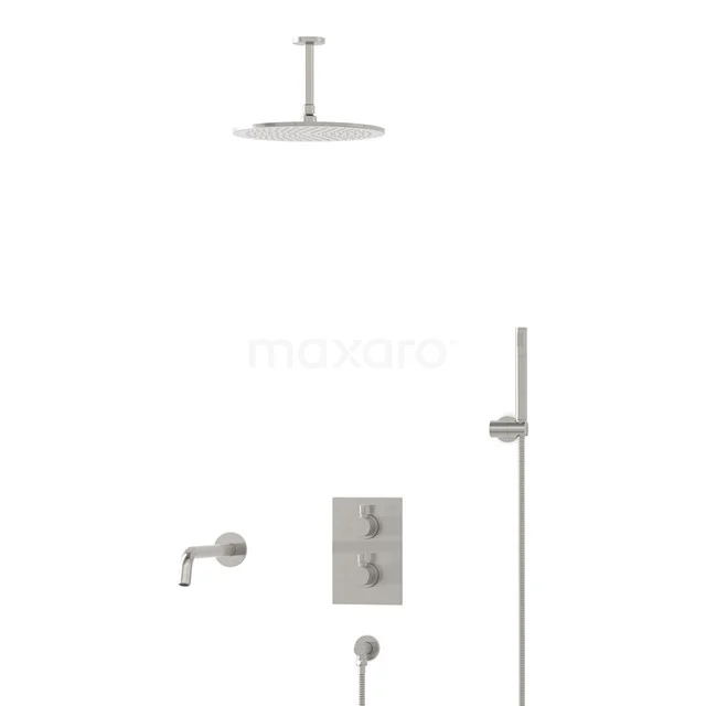 Radius Built-in Bath tap with rain shower | Stainless steel Thermostatic DIR55-00047