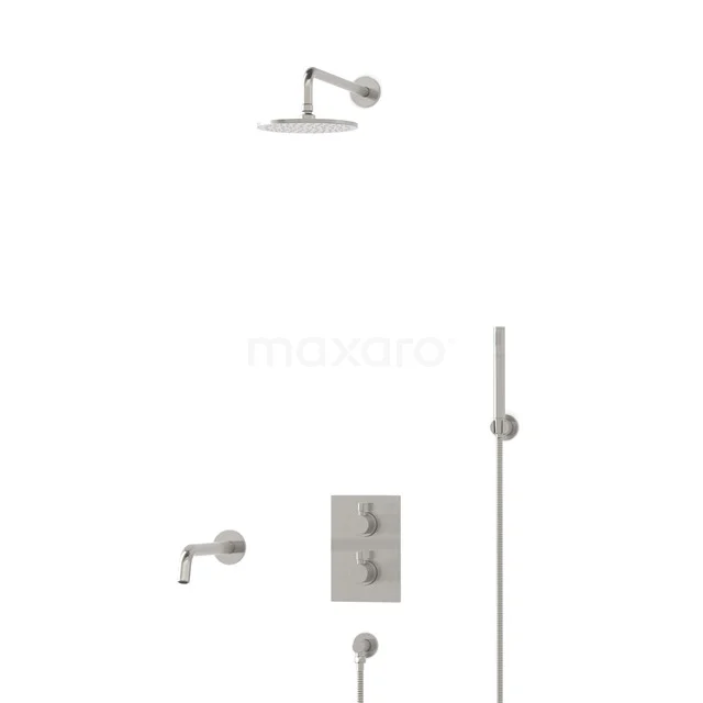 Radius Built-in Bath tap with rain shower | Stainless steel Thermostatic DIR55-00049