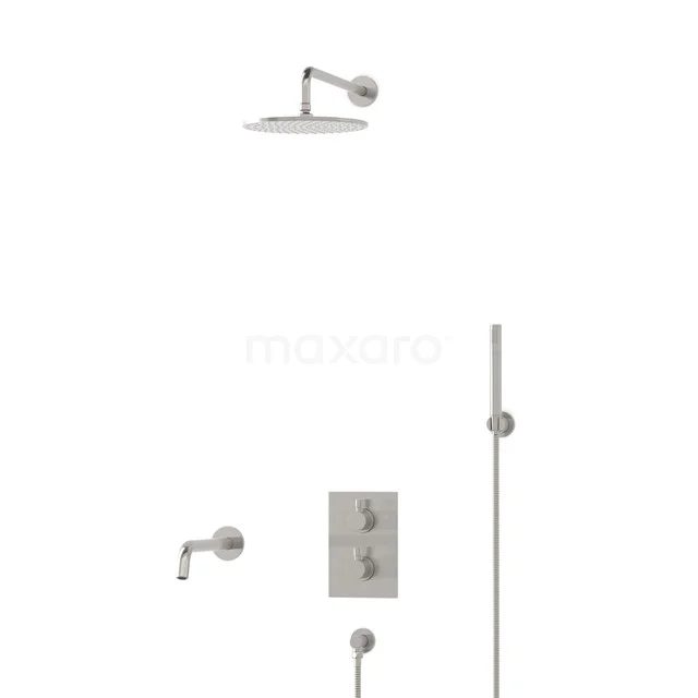 Radius Built-in Bath tap with rain shower | Stainless steel Thermostatic DIR55-00051