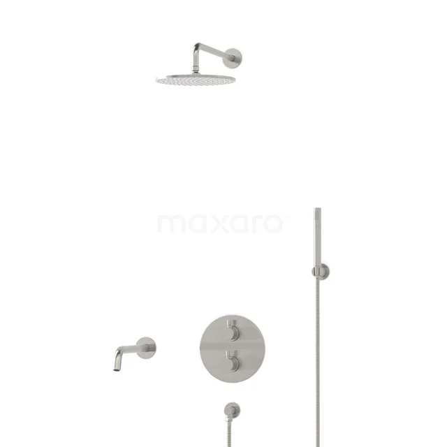 Radius Built-in Bath tap with rain shower | Stainless steel Thermostatic DIR55-00052