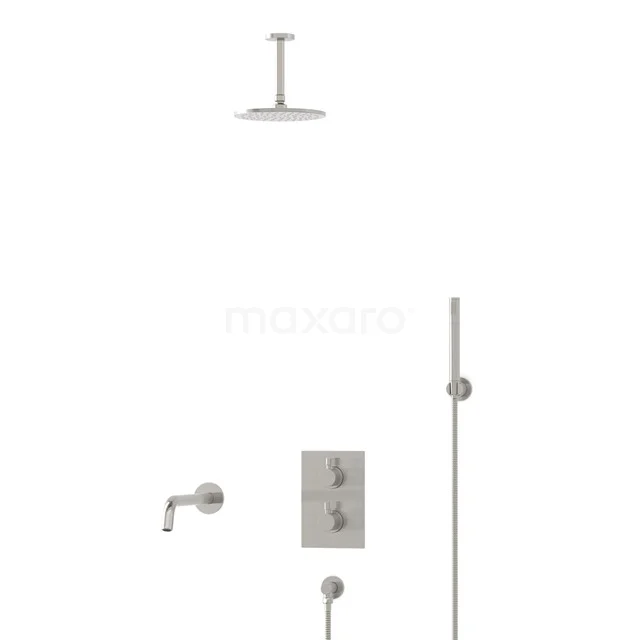 Radius Inbouw Badkraan met regendouche | Rvs Thermostatisch DIR55-00055