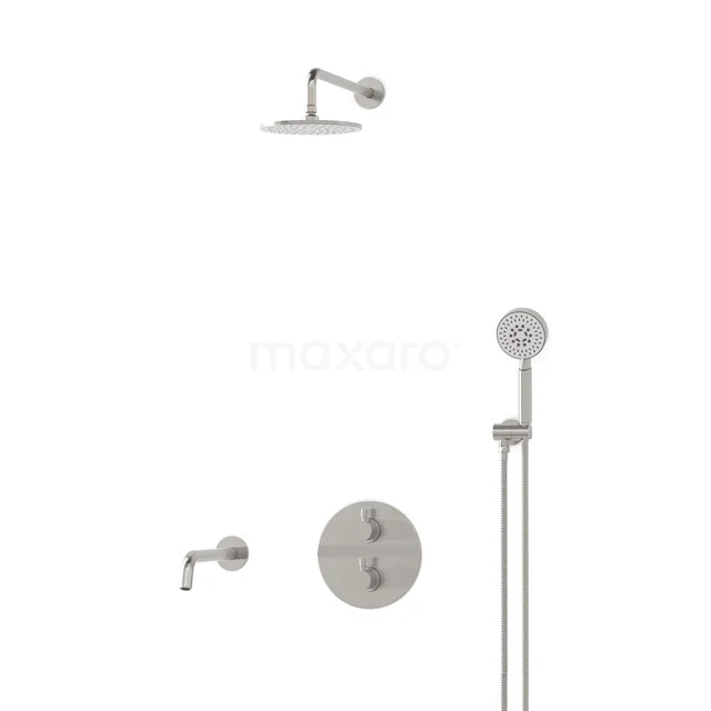 Radius Built-in Bath tap with rain shower | Stainless steel Thermostatic DIR55-00062