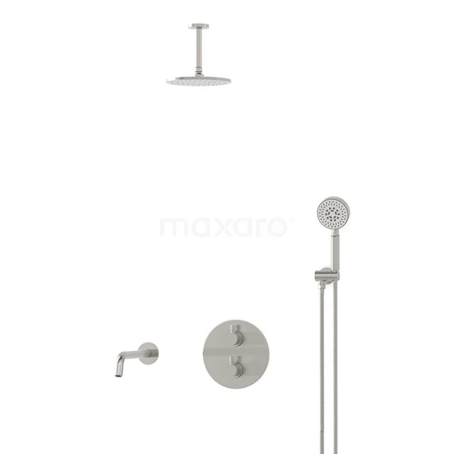 Radius Built-in Bath tap with rain shower | Stainless steel Thermostatic DIR55-00068