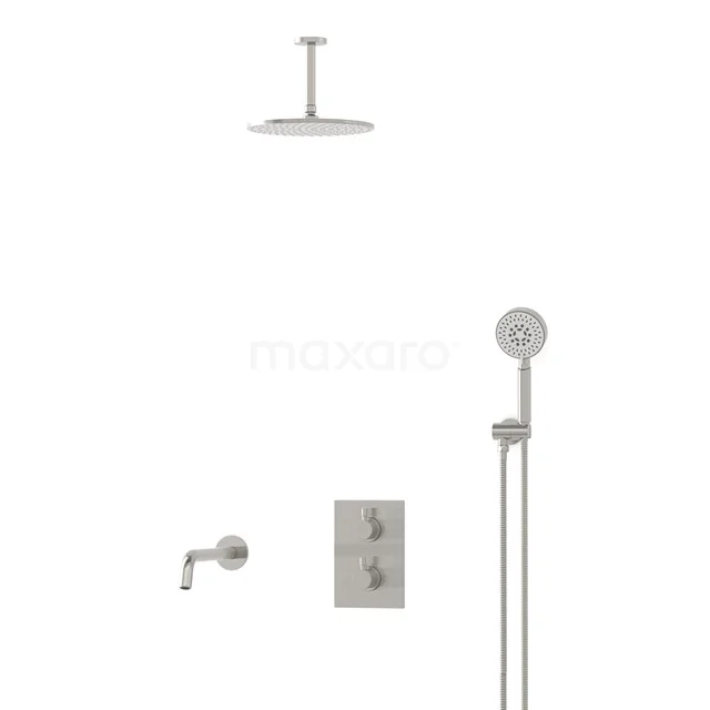 Radius Built-in Bath tap with rain shower | Stainless steel Thermostatic DIR55-00069