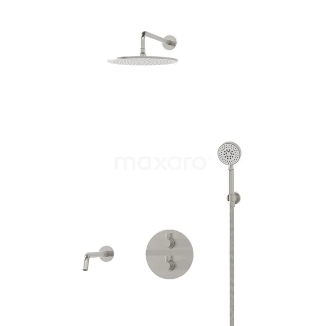 Radius Built-in Bath tap with rain shower | Stainless steel Thermostatic DIR55-00078