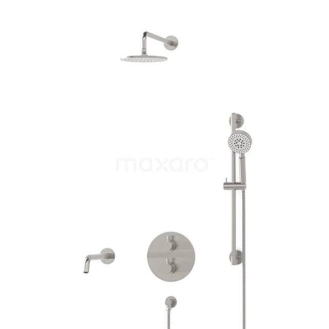 Radius Built-in Bath tap with rain shower | Stainless steel Thermostatic DIR55-00086