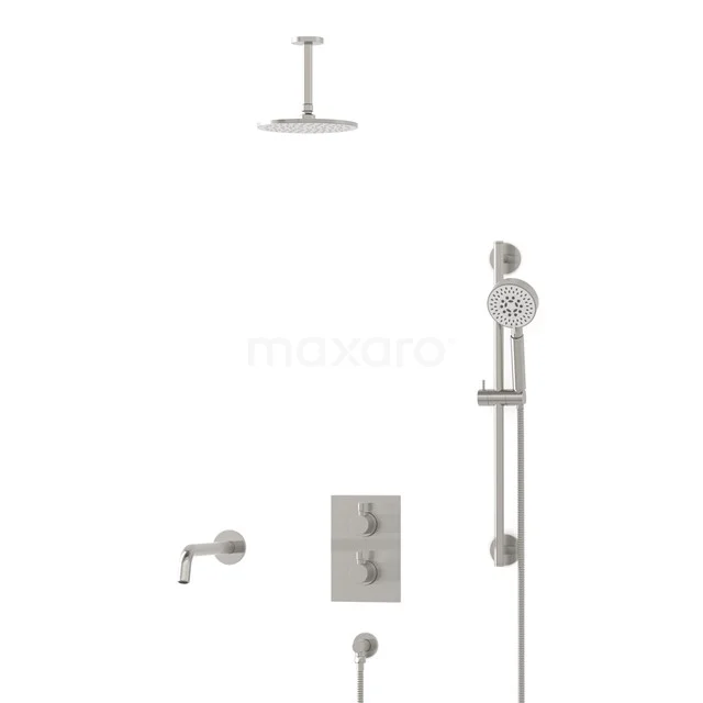 Radius Inbouw Badkraan met regendouche | Rvs Thermostatisch DIR55-00091