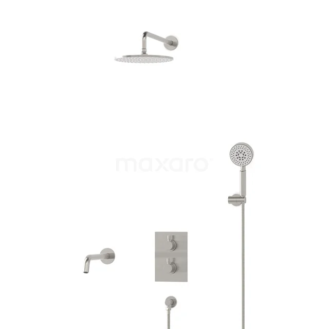 Radius Built-in Bath tap with rain shower | Stainless steel Thermostatic DIR55-00099
