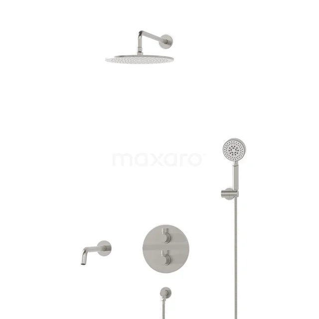 Radius Einbau Badewannenarmatur mit Regendusche | Edelstahl Thermostatisch DIR55-00102 Radius Einbau Badewannenarmatur mit Regendusche | Edelstahl Thermostatisch DIR55-00102