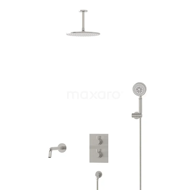 Radius Inbouw Badkraan met regendouche | Rvs Thermostatisch DIR55-00105