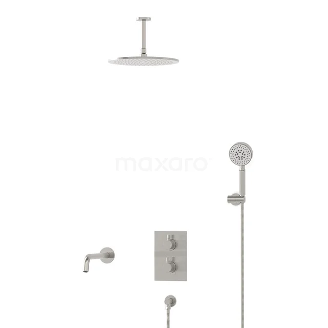 Radius Built-in Bath tap with rain shower | Stainless steel Thermostatic DIR55-00107