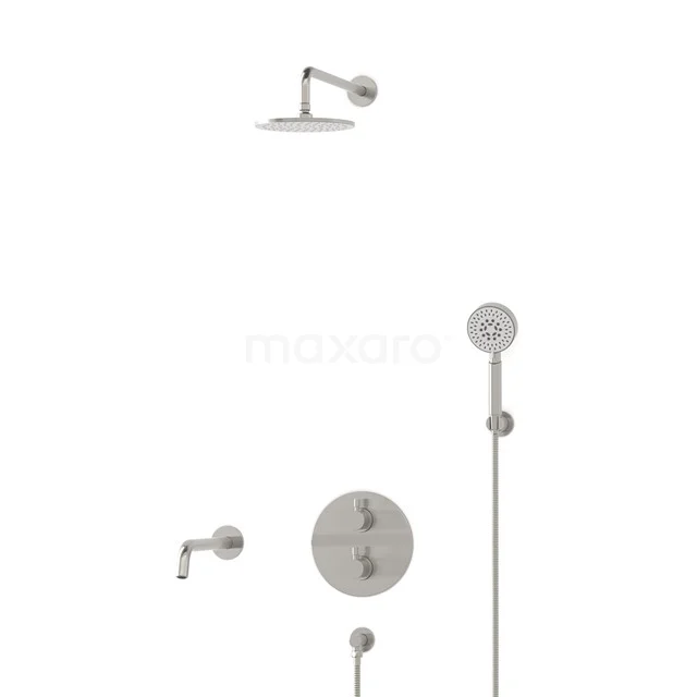 Radius Built-in Bath tap with rain shower | Stainless steel Thermostatic DIR55-00110