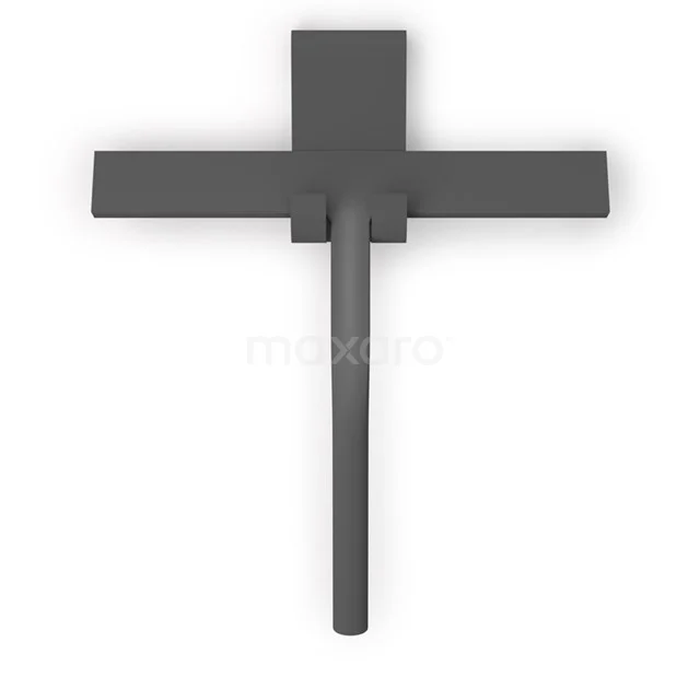 Schwarzes, quadratisches Duscharmaturset aus mattem Metall, minimalistisches Design, ideal für moderne Badezimmerstile.