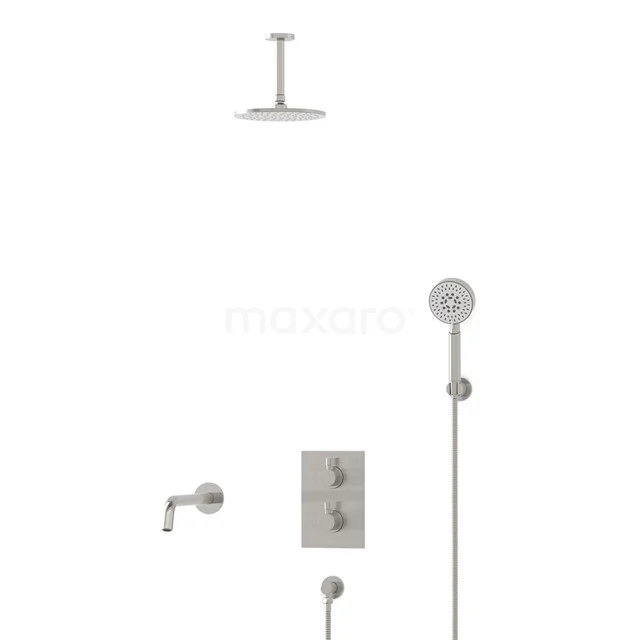 Radius Inbouw Badkraan met regendouche | Rvs Thermostatisch DIR55-00115