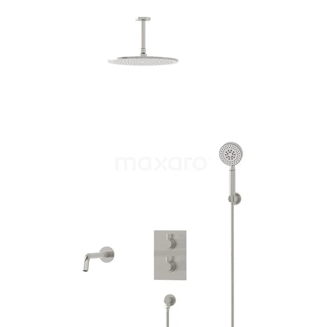 Radius Built-in Bath tap with rain shower | Stainless steel Thermostatic DIR55-00119