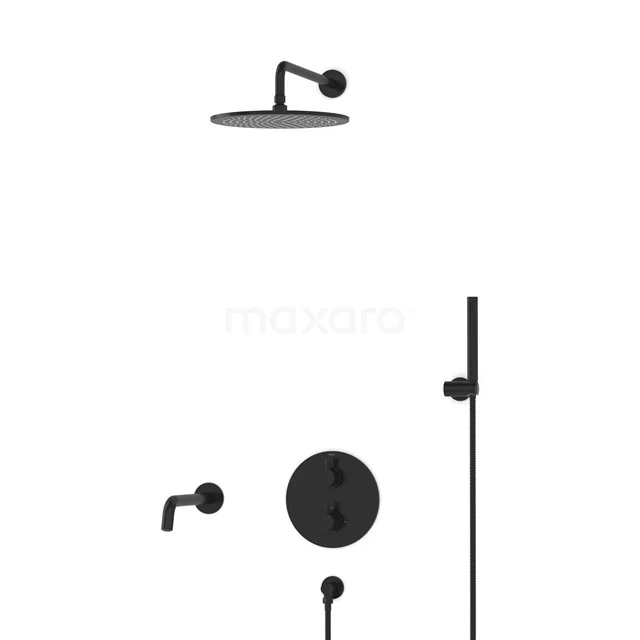 Radius Einbau Badewannenarmatur mit Regendusche | Schwarz Thermostatisch DIZ55-00042 Radius Einbau Badewannenarmatur mit Regendusche | Schwarz Thermostatisch DIZ55-00042