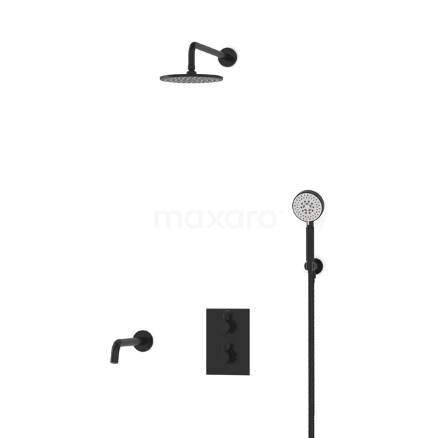Radius Built-in Bath tap with rain shower | Black Thermostatic DIZ55-00073