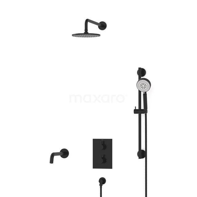 Radius Built-in Bath tap with rain shower | Black Thermostatic DIZ55-00085