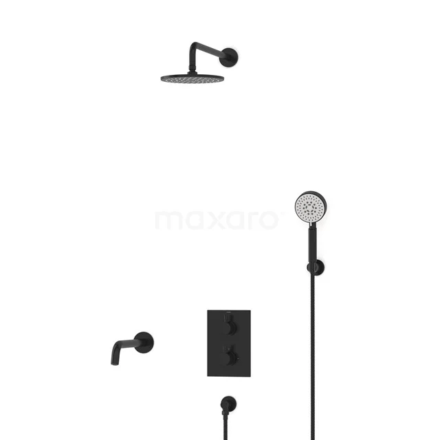 Radius Built-in Bath tap with rain shower | Black Thermostatic DIZ55-00109