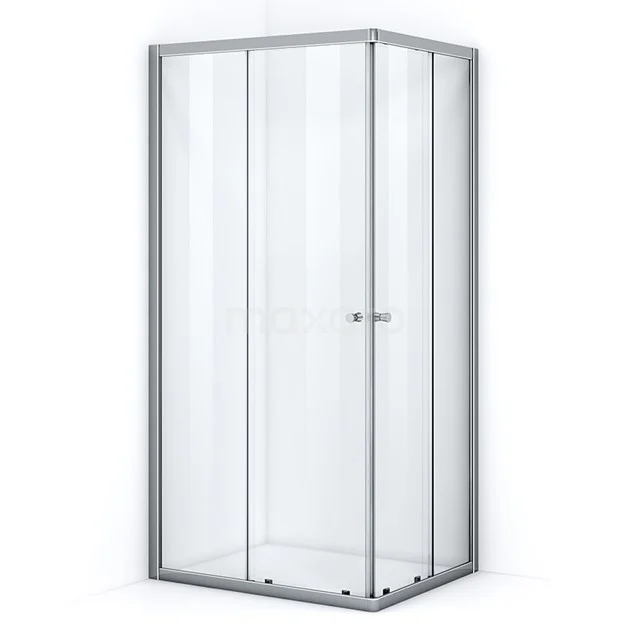 Ruby Essence Duschkabine | 100x80 cm Chrom Schiebetür Rechteck L2805-1008CN