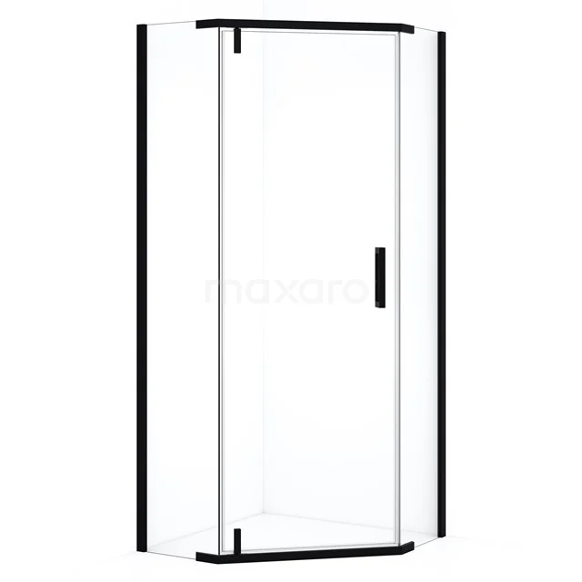 Topaz Douchecabine | 90x90 cm Mat zwart Draaideur Vijfhoek D6403_0900MN