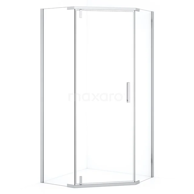 Topaz Shower cabin | 100x100 cm Chrome Pivot door Pentagon D6403_1000CN