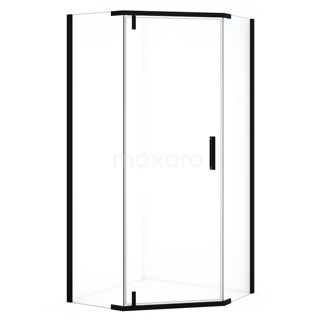 Topaz Douchecabine | 100x100 cm Mat zwart Draaideur Vijfhoek D6403_1000MN