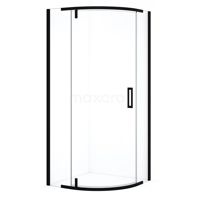 Topaz Shower enclosure | 90x90 cm Matte black Pivot door Quarter round R6403_0900M